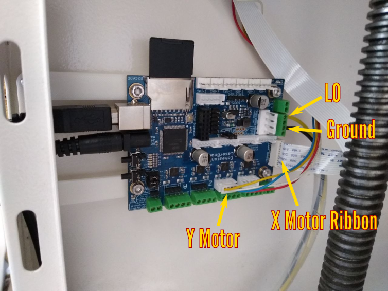 Connections on the control board