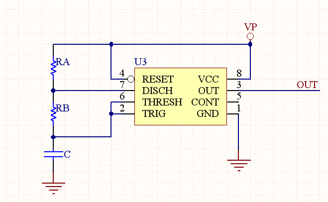 NE555 Astable Frequency and Cycle Calculator