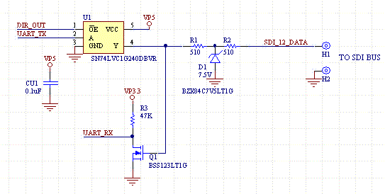 SDI-12 Bus Interface Schematic
