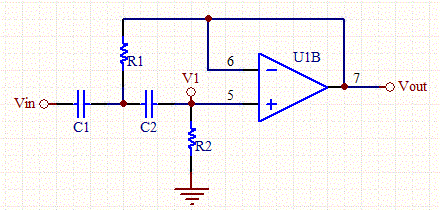 Sallen Key High Pass Filter Schematic