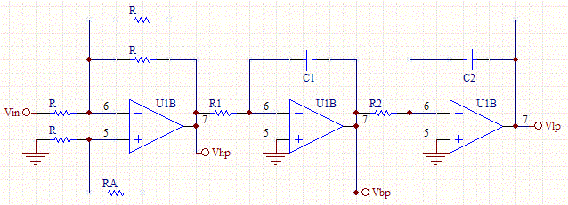 State Variable Filter Schematic